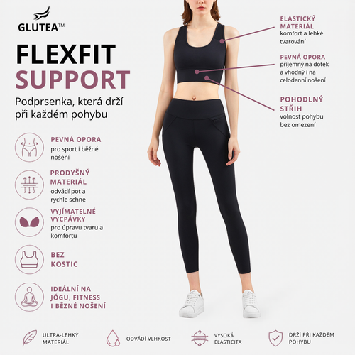 GLUTEA™ FlexFit Support Sportovní Podprsenka