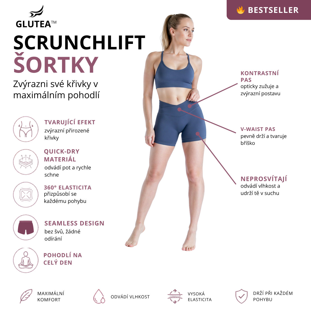 GLUTEA™ ScrunchLift Seamless šortky